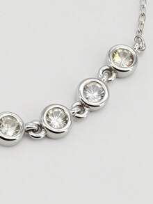 1 件奢华 S925 纯银 5A 方晶锆石手链，经典优雅奢华风格，闪亮锆石，适合作为送给女士和女孩的精美礼物，适合派对、日常、旅行、情人节、母亲节、周年纪念日佩戴，配有精致礼品盒 - 白鑽 - 查看 4