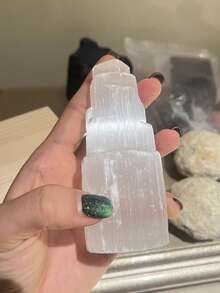 Torre de cristal de selenita natural, Rascacielos de selenio, Equilibra la energía de los chakras Reiki, Decoración de escena, Decoración de escritorio, Adornos de cristal, Decoración del hogar, Cosas de brujas, Relleno de calcetines navideños, Regalo de decoración de Año Nuevo