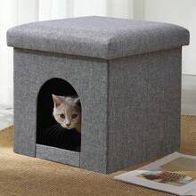 1pc Cat House, Foldable Cat Bed, Easy Storage Cat Nest, Suitable For All Seasons, Semi-Enclosed Cat House, Interactive For Owners And Pets