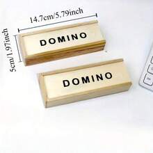 28pcs Wooden Domino Tile Set - Push-Pull Tabletop Game, Suitable For Outdoor Camping And Travel, Classic Black And White Dominoes With Storage Box, Outdoor Game | Classic Tabletop Game | Durable Wooden Structure, Fun Tabletop Game, Domino Tile Toy, Outdoor Camping Travel Game, Wooden Box Packaged Black Domino Tile Tabletop Game, Suitable For Family Entertainment And Party Games - Multicolor - View 8