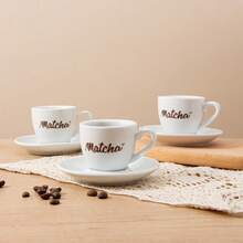 1 件 65 毫升/2.3 盎司瓷质浓缩咖啡杯带碟，可爱迷你陶瓷咖啡杯抹茶杯带碟，适合家庭和咖啡馆，陶瓷浓缩咖啡杯带碟，可盛装卡布奇诺、浓缩咖啡、拿铁、摩卡或茶 - 彩色 - 查看 6