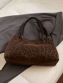 Artificial Leather Leopard Pattern Handbag, Fashionable Multi Functional Exquisite Retro Shoulder Bag, Suitable For Commuting And Shopping. - Multicolor - View 10