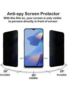 5 件防偷窥钢化玻璃屏幕保护膜，兼容三星 Galaxy/ 17/16//Honor/兼容 /Redmi 等型号，防窥，防摔，无气泡，易于粘贴，9H 硬度，防爆隐私保护膜防水防震防刮防指纹全覆盖屏幕保护必需品，适用于日常防护、办公室、家庭隐私屏幕保护膜手机屏幕保护膜手机配件防摔 - 黑色 - 查看 6
