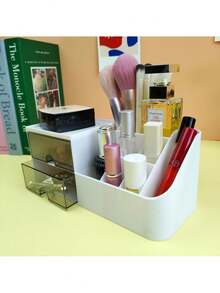 1 pieza Organizador de escritorio multifuncional con cajones pequeños, adecuado para almacenamiento de escritorio en el hogar