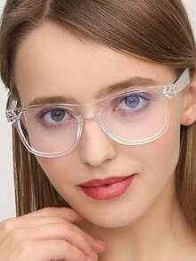 1 Stück/3 Stücke modische eckige Brillen für Damen und Herren, passend zum Outfit, zum Arbeiten am Computer, Smartphone und Fernsehen, stilvoller Campus-Stil, transparenter schwarzer Rahmen, dekoratives Design