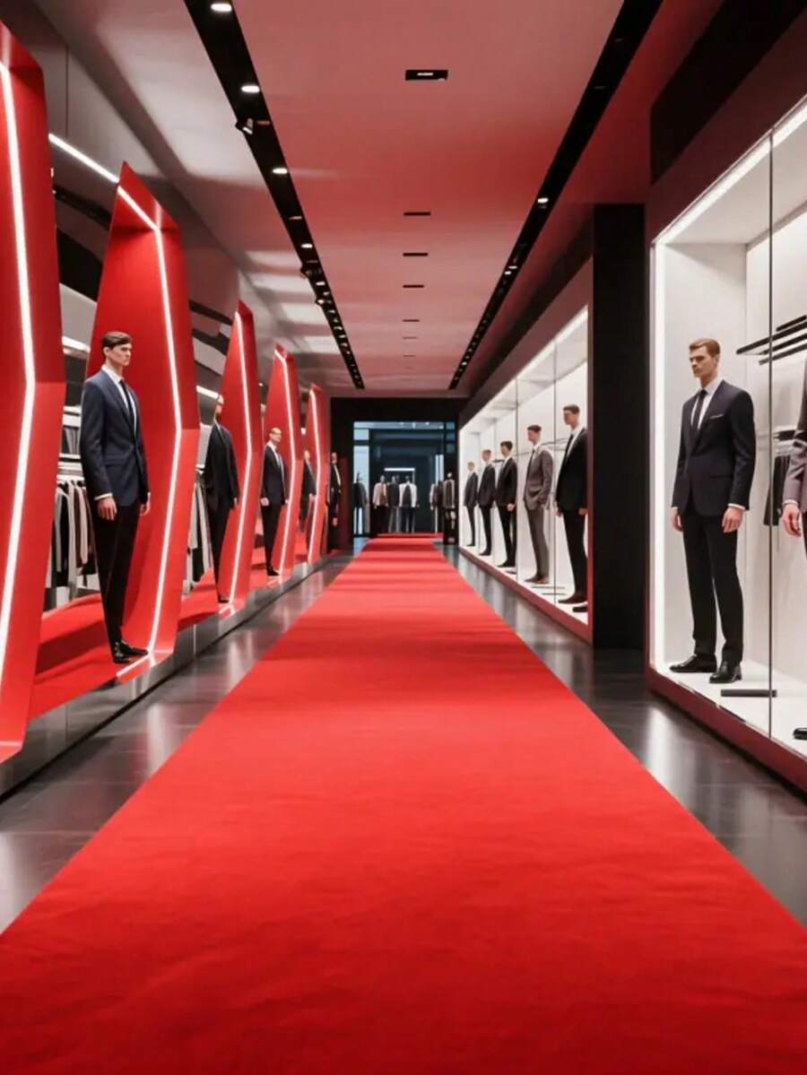 1pc Red Carpet For Birthday Party, Christmas Decoration, Holiday Celebration, Wedding, Store Opening, Exhibition Stage, Wedding Aisle, Disposable Red Carpet For Welcoming - Red - View 1