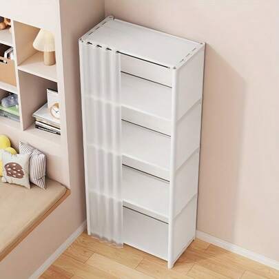 1pc Wardrobe Closet, Simple Dust-Proof Rental Home Use, Minimalist Assembly Storage Cabinet, Multi-Layer Hanging Rack