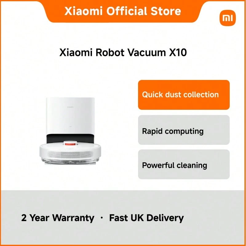 Xiaomi Robot Vacuum X10 – Smart LDS Navigation, Auto Dust Collection Dock, 5200mAh Battery, 4000Pa Suction, Multi-Sensor Obstacle Avoidance, 2-In-1 Mop & Vacuum With 6-Hour Runtime, Ideal For Pet Hair & Hard Floors - White - View 1