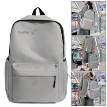 NetHong New Simple Large Capacity Backpack Outdoor Travel School Bag Laptop Backpack UK - Grey - View 1