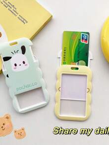 1pc Lanyard ID Card Holder, Curved Edge, Can Hold ID Card, Metro Card, Pass Card, Suitable To Hang On Student Backpack