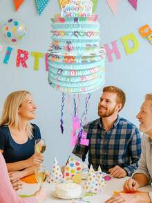 迷你拉绳皮纳塔，生日派对节日聚会装饰，填充式装饰，生日皮纳塔，适合男孩女孩的迷你生日派对装饰道具