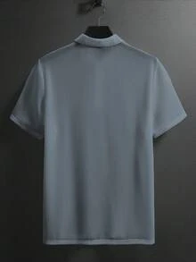 Camiseta de manga corta de malla de hielo para hombre, nuevo polo informal. - Gris - Ver 2