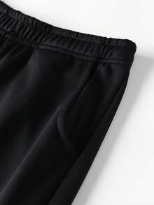 Herren Lässig Sportliche Lange Hose, Schwarz und Weiß zweifarbig, mit Kordelzug an der Taille und Taschen an beiden Seiten, geeignet für Sport, Reisen usw. - Schwarz und Weiss - Übersicht 5