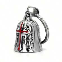 Easypie Selection Campana de motocicleta en forma de cruz - Para motociclistas, conductores y mascotas, colgante para conducir. Campana de buena suerte - A - Ver 8