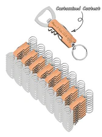 Customization 1/15/30pcs 3-In-1 Multi-Function Bottle Opener - With Key Ring Can Be Carried Around, Laser Engraving Custom Text, Personalized Birthday Gifts, Father's Day, Mother's Day Gifts The Best Choice