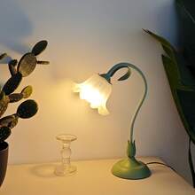 Flower Table Lamp,LED Reading Light Bedside Vintage Flower Night Light,3 Colours Modes Kawaii Bedside Lamps Decor,With E26 Bulb Nightstand Lights For Living Room Office Bedroom Home Decoration(Including Free Bulb ) - US A Type Plug(110-127V) - View 3
