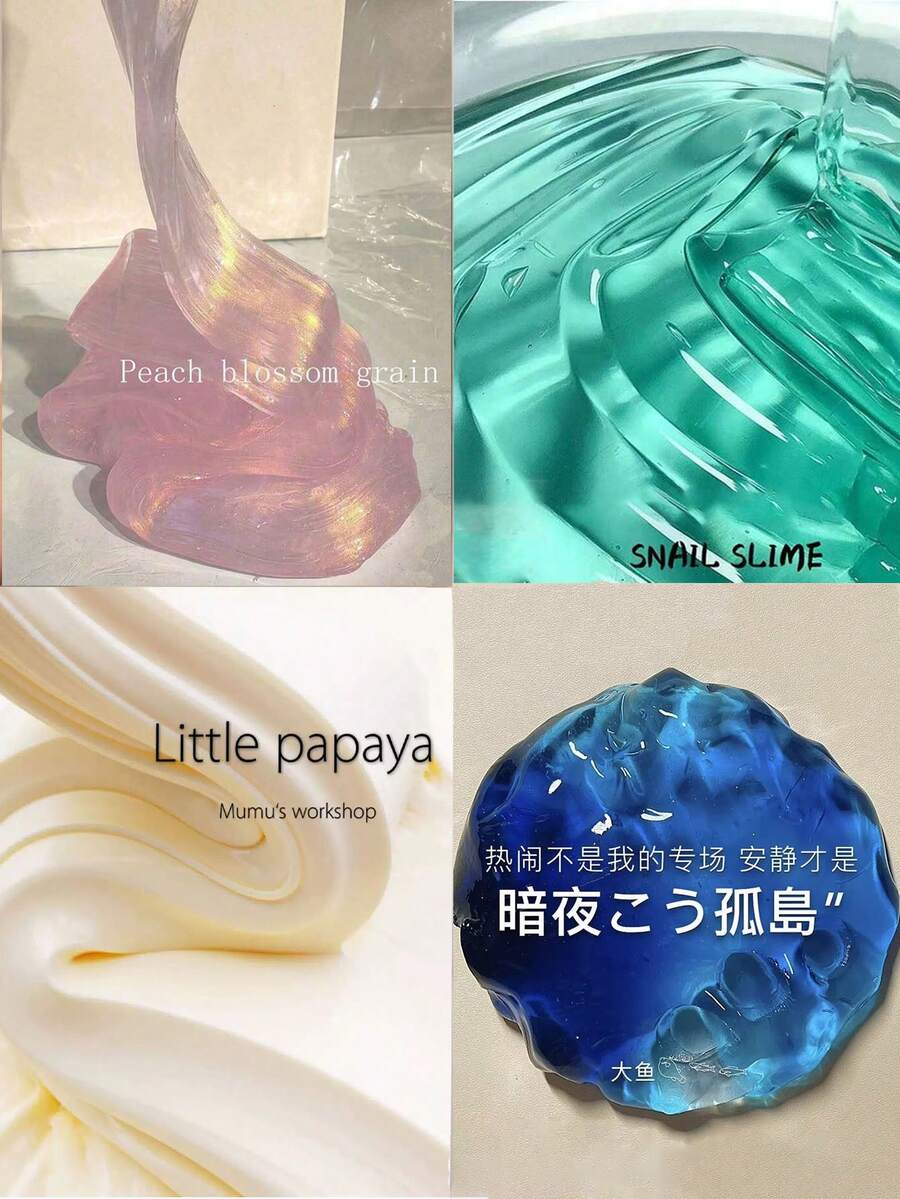 1 Bottle 110ml Bubble Gum Scented Crystal Clay, Stress Relief Toy, Christmas Gift; 1 Bottle 280ml Unicolor Bubble Crystal Clay, Stress Relief Toy, Cotton Candy Slime. Bubble Slime Crystal Clay Stress Relief Toys, Cotton Candy Slime Set, Best Back To School Gift. Christmas And Halloween Gift, Party Gift. - Multicolor - View 1