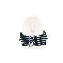 Gestreifter Hoodie und Shorts Sportanzug Set, für LABUBU, kombiniert mit Stofftasche und Schuhen, modische Accessoires, Merchandise, Geburtstags-/Feiertagsgeschenk (ohne Plüschpuppe)