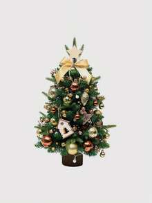 1pc Artificial Mini Christmas Tree Decoration Realistic And DIY Fake Tree Plant Ornament Suitable For Christmas Party,New Year,Holiday Home & Office,Family Gatherings Decor Supplies Home Decor Christmas Decorations Room Decor - Multicolor - View 4