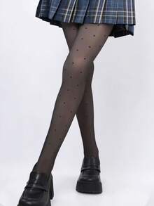 1 par de 80g/200g/300g Meia-calça/Collant Preto/Marrom Feminino, Estampa de Onda, Coração, Laço, Estampa de Leopardo, Mostra o Tom de Pele, Sexy, Alta Elasticidade, Legging Ajustada, Macia e Suave, Modelagem Elegante das Pernas, Adequado para Fashionista, Jovem, Adolescente, 15-25°C, Meia-calça para Primavera/Outono/Inverno, Festa, Discoteca, Várias Festas, Esportes, Lazer, Negócios e Outros Usos Diários, E-Girl