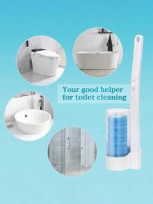 1 Bộ chổi vệ sinh bồn cầu dùng một lần có đầu thay thế hòa tan, Bộ chổi vệ sinh bồn cầu, Không loại bỏ vết bẩn góc chết, Sử dụng trong gia đình (Bao gồm hộp mực thay thế và giá đỡ), Hệ thống vệ sinh bồn cầu dùng một lần, Hộp mực thay thế, Dụng cụ phòng tắm, Thích hợp để vệ sinh bồn cầu và sử dụng trong gia đình, Để vệ sinh phòng tắm - Nhiều màu - Xem 6