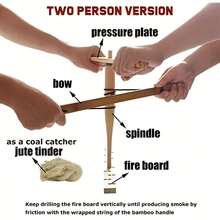 Kit de taladro de arco PSKOOK, iniciador de fuego primitivo, herramienta de fricción para supervivencia para actividades al aire libre de exploración, entrenamiento de supervivencia en la naturaleza, principiante - multicolor - Ver 9