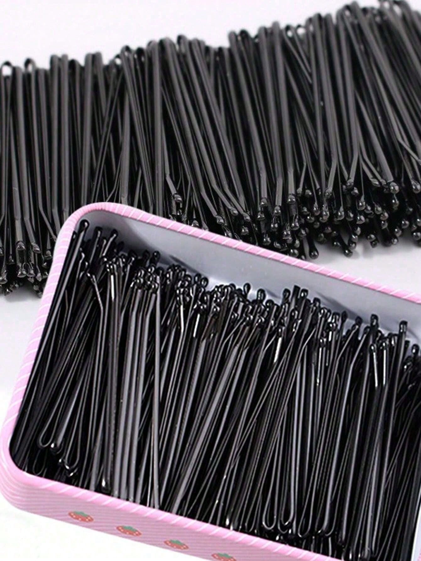 مشابك شعر سوداء للنساء 100 قطعة ، مشابك جانبية ومش...