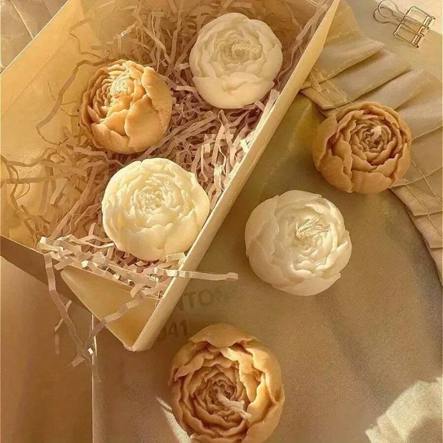 Heart Rose Bud Scented Candle Silicone Mold DIY Handmade Fragrance Decor Gift Silicone Mold