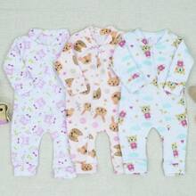 Kit 3 Rompers For Baby Girls Soft Warm Everyday Comfortable Various Sizes From RN To G - 白色 - 查看 1