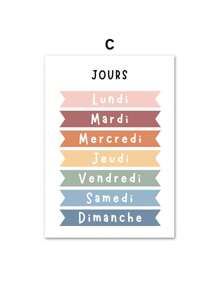 1 pieza Pintura en lienzo con alfabeto, números y símbolos del clima en estilo nórdico para decoración de habitación infantil