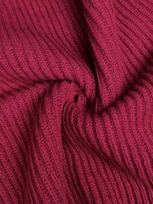 Women's All-Match Loose V-Neck Button Knit Sweater, Casual Versatile Lightweight Ribbed Pullover - Rose Red - View 8
