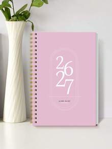 1 st vecko- och månadskalender för lärare, jan 2026 - dec 2027, enkel månatlig veckovis daglig planerare anteckningsbok med stora ark och anteckningar, kontorsmaterial, skolmaterial - Rosa - Visa 8