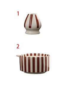 1pc/2pcs/3pcs/4pcs Black Striped Japanese Matcha Tea Set, Includes Matcha Bowl, Matcha Whisk, Matcha Cup, Stirrer, Tea Scoop, Tea Bowl Set, Matcha Preparation, Dessert & Beverage Making Tools, Japanese Gift Box, Songdai Matcha Whisking Set, Gift For Matcha Lovers