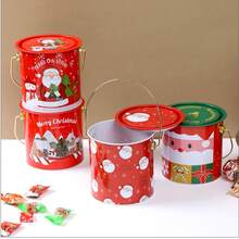圣诞糖果储存罐、圣诞雪景糖果罐、节日零食罐、饼干罐、圣诞装饰用金属罐、圣诞装饰、圣诞睡衣、圣诞礼物、圣诞装饰 - 彩色 - 查看 3