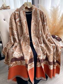 1 chiếc khăn choàng cổ Jacquard họa tiết da rắn thanh lịch cổ điển dành cho nữ, thích hợp cho phòng có máy lạnh, khăn quàng cổ đa năng thời trang cho mùa thu/đông cho trang phục - Nhiều màu - Xem 5
