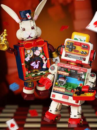 LOZ New Rabbit Mr. Magician Circus Arcade Master Building Block Model Toy, Living Room Decor, Halloween/Christmas/Birthday Gift