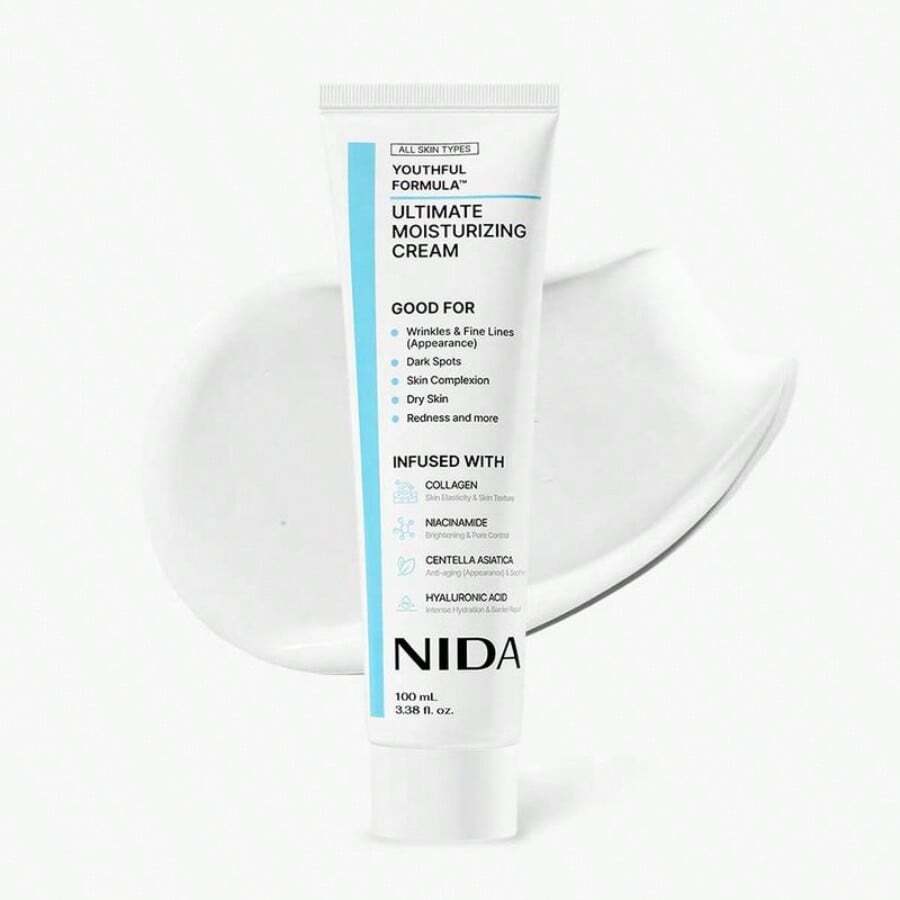 NIDA Youthful Formula Ultimate Moisturizing Cream (100mL) / Collagen, Niacinamide, Centella Asiatica, Hyaluronic Acid / Wrinkles, Dark Spots, Skincare - Gói 1 - Xem 1