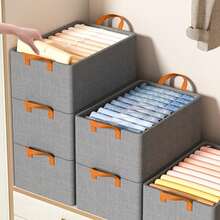 1pc Large Foldable Closet Storage Organizer Clothes Storage And Organization Box Closet Storage Box With Carrying Handles Thickened Steel Frame Toy Organizer Box For Clothes Wardrobe Home Bedroom