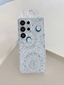 1pc Fashionable Creative Moon, Sun, Planet Pattern Soft TPU Transparent Phone Case, Anti-Scratch, Anti-Fingerprint, Camera Lens Protection Compatible With Apple, Compatible With Samsung, Nothing, Pixel, INFINIX, Redmi - Multicolor - View 3