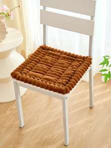 1 件厚毛绒椅垫，扇形边缘装饰座垫，家居装饰，适用于餐椅、电脑椅、办公椅座垫椅枕靠垫游戏椅 - 彩色 - 查看 12