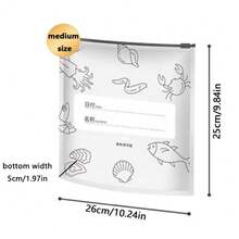 10 unids/bolsa bolsa de comida de papel de aluminio de gran capacidad a prueba de fugas congelador  cocina bolsa fresca de mantenimiento fresco bolsa con cierre de cremallera reutilizable - 20-13cm-10 piezas - Ver 3