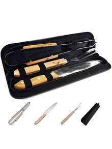 Kit Churrasco 3 Peças No Estojo - Preto - Visão 3