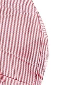 大码女式条纹长袖翻领纽扣衬衫，秋冬季 - 紅色 - 查看 5