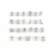 2 件套密镶锆石泡泡字母复古串珠项链不锈钢多层链条女式项链