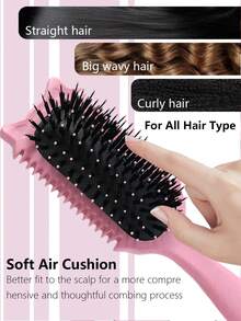 Hair brushes-EU+UK Lược uốn tóc tạo kiểu mới năm 2026 - Bàn chải tạo kiểu tóc xoăn, thích hợp cho tóc ướt, tạo kiểu tóc xoăn độc đáo cho phụ nữ. - Nhiều màu - Xem 8