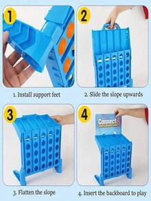 [Interactive Bouncing Ball Game] Interactive Bouncing Ball Board Game For Family Fun | Strategy Tabletop Game, Enhances Logic Skills For Kids, Exciting Group Play, Durable Plastic, Mixed Colors, Win By Aligning Four Balls - Multicolor - View 5