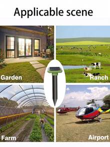 Solar Ultraschall-Vertreiber - Outdoor Schädlingsvertreiber für Schlangen, Wühlmäuse, Maulwürfe, wetterfeste Bodenverankerung, für Garten, Bauernhof, Feld