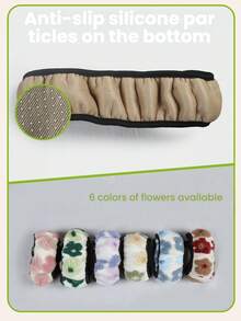 Plush No Inner Ring Car Steering Wheel Cover, Suitable For 14.5in-15in, With Elastic Band Design, Portable Fastening And Washable,Autumn And Winter New 6-Color Beautiful Flowers, Can Be Given As A Birthday Gift, Car Interior Accessories - one-size - View 6