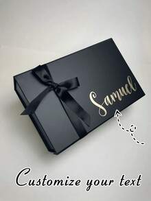 Personalized Gift Box (With Lid), Customized Gift Box (With Lid And Ribbon), Suitable For Gifting, E.G. Groom's Thank You Box, Wedding Gift Box, Bridesmaid Box, Personalized Magnetic Folding Storage Box, Self-Love Box, Mother's Day, Birthday, Bride Gift, Wedding Packaging ,Forever Love, Minimalist Chic - Multicolor - View 6