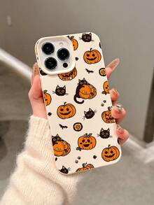 1pc Pumpkin Design Soft TPU Protective Phone Case, Suitable For Apple 16/16 Plus/16 Pro/16 Pro Max/XR/XS Max/11/11 Pro/11 Pro Max/12/12 Pro/12 Pro Max/13/13 Pro/13 Pro Max/14/14 Pro/14 Plus/14 Pro Max/15/15 Pro/15 Plus/15 Pro Max, Fashionable/Elegant/Cute/ - متعدد الألوان - مشاهدة 3